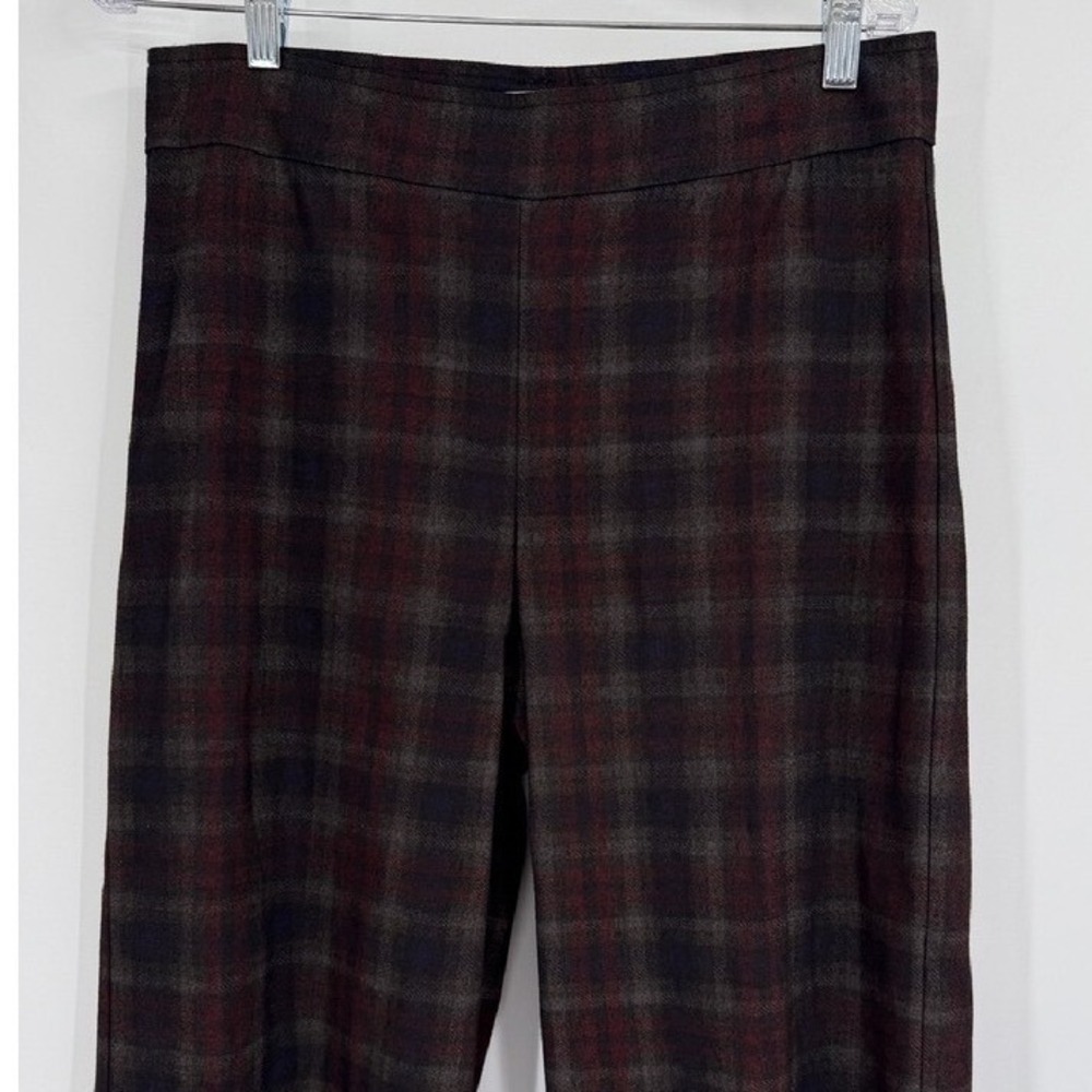 Avenue Montaigne Pants Womens Size 10 Plaid Pull On Cropped Wide Leg USA - Picture 2 of 7